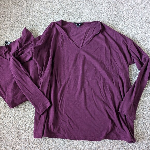 NWOT Long Tall Sally Long Sleeve V Neck tee, size 18-20 - Picture 1 of 8